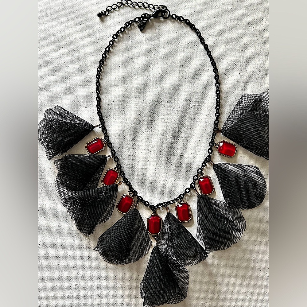New York & Company, Red Faux-Ruby-Stone Statement Necklace